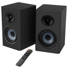 SAUNGYU 100W 앰프 서브우퍼 내장 모니터 액티브 블루투스 북쉘프 스피커 ARC/USB DAC/옵티컬, BK4020D, A블랙