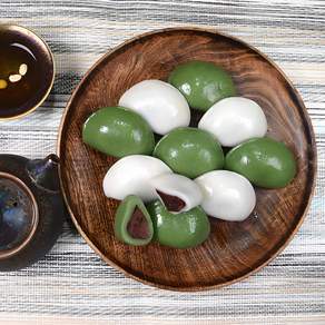 [셀브] 2색바람떡 1kg+1kg 굳지않는떡 팥앙금 반달송편떡, 999g, 1세트, 2L