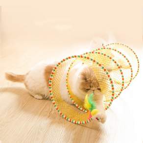 HANTAO 고양이 대형 접이식 움직이는 터널 장난감 65cm, 1개