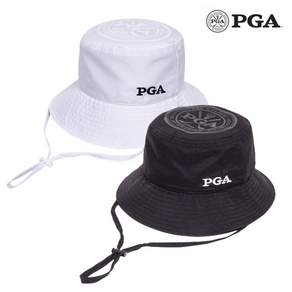 PGA 골프 여성 남성 햇빛 차단 턱끈 경량 버킷햇 모자, PGA 여성 블랙, 1개