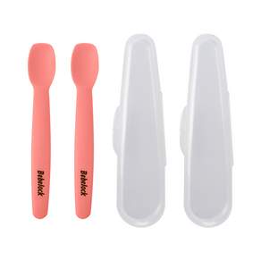 베베락 엘파 실리콘 스푼 1단계(2P)+케이스(2P), 엘파실리콘스푼 1단계(피치핑크2P), 1개