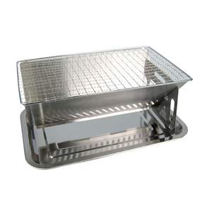 힙스터 캠핌용 숯불 바베큐 조립식 초간편 휴대용 중형화로 28cm x 18cm + 화로 기름받이 포함, 1개