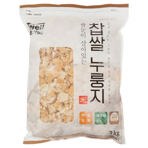 [웰리유] 쌀눈이 살아있는 찹쌀 누룽지, 1개, 3kg