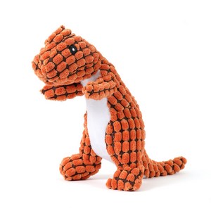 반려동물 강아지 삑삑이 장난감 공룡 코듀로이 인형, 2개, 오렌지