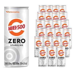 광동제약 비타500 제로 스파클링 비타민 음료, 250ml, 24개