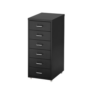 이케아 이동식 서랍장 HELMER, 블랙, 6개