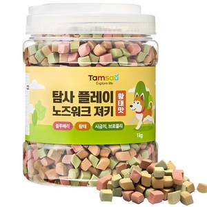 탐사 강아지 플레이 노즈워크 말랑 져키 간식, 황태맛, 1kg, 1개