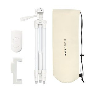 마타스튜디오 T10 4단 스마트폰 삼각대 블루투스 리모컨 세트 140cm, T10화이트, 1개