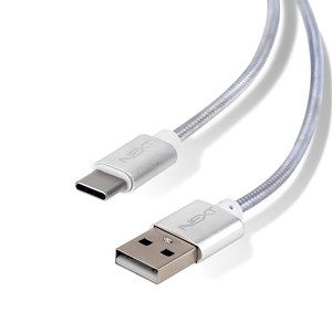 넥스트 USB to 타입C 고속충전 데이터 케이블 30cm NEXT-1532C, 0.3m, 실버, 1개