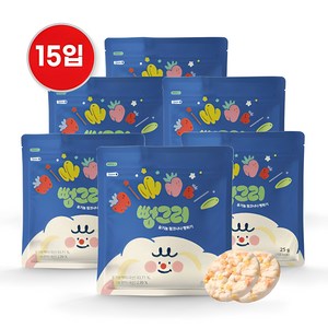 지구대장 유기농 아기 과자 간식 뻥튀기 뻥그리 쌀칩 라이스칩 쌀과자 15개, 뻥그리 유기농 핑크바나나 뻥튀기, 25g