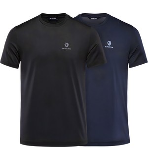 블랙야크 남녀공용 솔리드 반팔 라운드 티셔츠 2장 세트