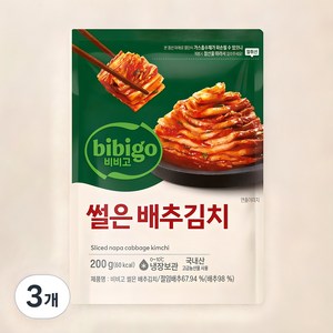 비비고 썰은 배추김치, 200g, 3개