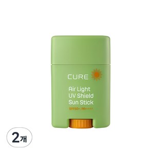 김정문알로에 큐어 에어라이트 UV쉴드 선스틱 SPF50+ PA++++, 20g, 2개