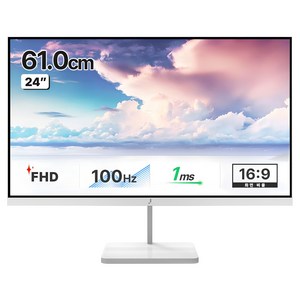 주연테크 FHD 100Hz 화이트 모니터, 61cm, V24FX-W