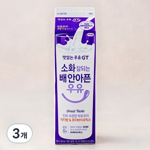 맛있는우유GT 소화 잘되는 배 안아픈 락토프리우유 저지방 & 프리바이오틱스, 900ml, 3개