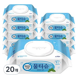 깨끗한나라 프레쉬 물티슈 페퍼민트 캡형, 45g, 70매입, 20개