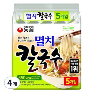 농심 멸치칼국수, 98g, 20개