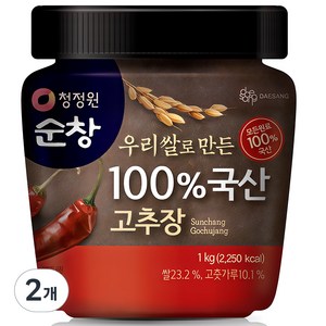 청정원순창 우리쌀로 만든 국산 고추장, 1kg, 2개