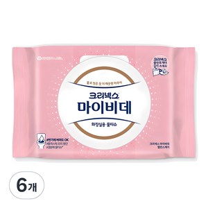 마이비데 크리넥스 밸런스케어 화장실용 물티슈 캡형, 55g, 40매입, 6개