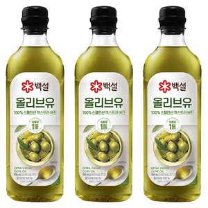 백설 압착 올리브유, 900ml, 3개