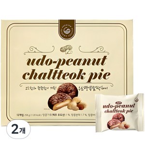 청우식품 우도땅콩 초코 찰떡파이, 258g, 2개