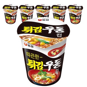 농심 튀김우동컵, 62g, 6개