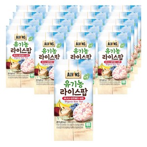 엘빈즈 유기농 라이스팝 과자, 혼합맛(바나나/블루베리/비트), 15g, 20개