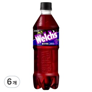 웰치스 제로 그레이프맛, 6개, 600ml