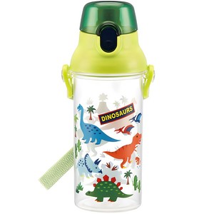 스케이터 원터치 투명 보틀, 그린 공룡, 480ml, 1개