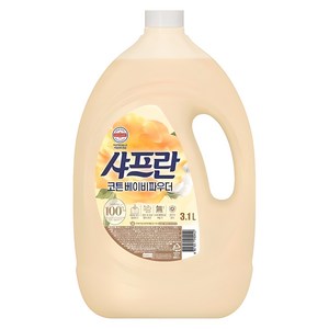 샤프란 코튼 플러스 섬유유연제 베이비파우더 본품, 3.1L, 1개