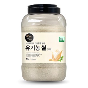 Prime Field 2024년산 햅쌀 유기농 쌀 백미 상등급, 4kg, 1개