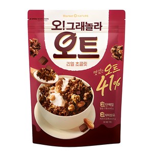 마켓오네이처 오그래놀라 오트 리얼 초콜릿 시리얼, 360g, 1개