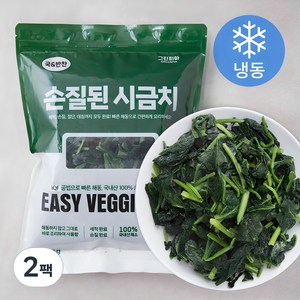 그린피아 국 & 반찬 손질된 시금치 (냉동), 400g, 2팩