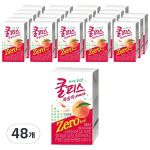 동원 쿨피스 복숭아 제로, 140ml, 48개