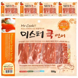 미스터쿡 강아지 스테이크 건조간식, 연어, 300g, 5개