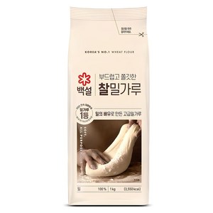 백설 찰밀가루, 1kg, 1개