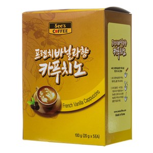 [씨즈커피] 프렌치바닐라향 카푸치노, 5개입, 5개입, 1개