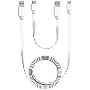 버바팀 마이크로 5핀 고속 충전 케이블 세트, 마이크로 USB 케이블 화이트 120cm + 케이블 20cm, 1세트