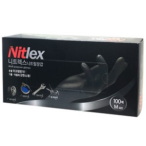 니트랙스 니트릴장갑 블랙 M, 100개, 1개