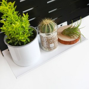 인테리어 타공판 와이드선반(후크형) L, 1개, 블랙