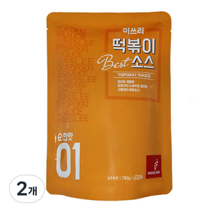 미쓰리 떡볶이 분말소스 01 순한맛, 780g, 2개