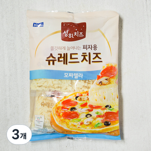 상하치즈 모짜렐라 피자용 슈레드 치즈, 500g, 3개
