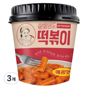 쌍팔년도 컵 떡볶이 매콤맛, 120g, 3개