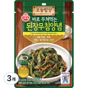 오뚜기 오늘밥상 된장무침양념, 90g, 3개