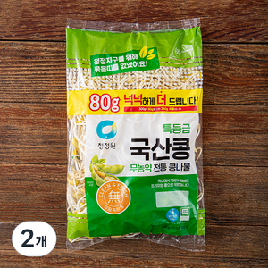 청정원 국내산 무농약 인증 전통 콩나물, 380g, 2개