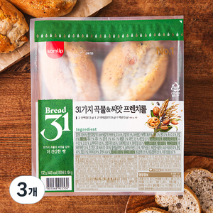 삼립 31가지 곡물 & 씨앗 프렌치롤, 132g, 3개