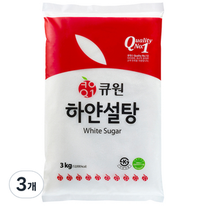 큐원 하얀 설탕, 3개, 3kg