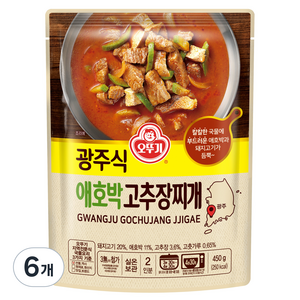 오뚜기 광주식 애호박 고추장찌개, 450g, 6개