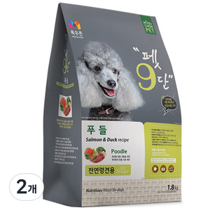 펫9단 전연령견용 푸들 기능성 사료, 1.8kg, 2개