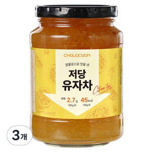 초록원 알룰로스 저당 유자차, 530g, 3개